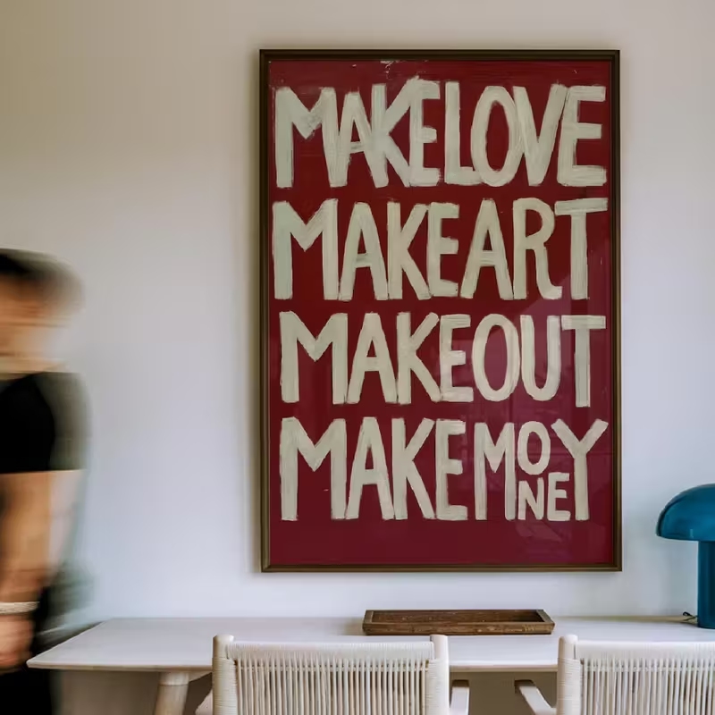 Interior Design Living Room - Modern,Retro Self Made Love Kisses Me