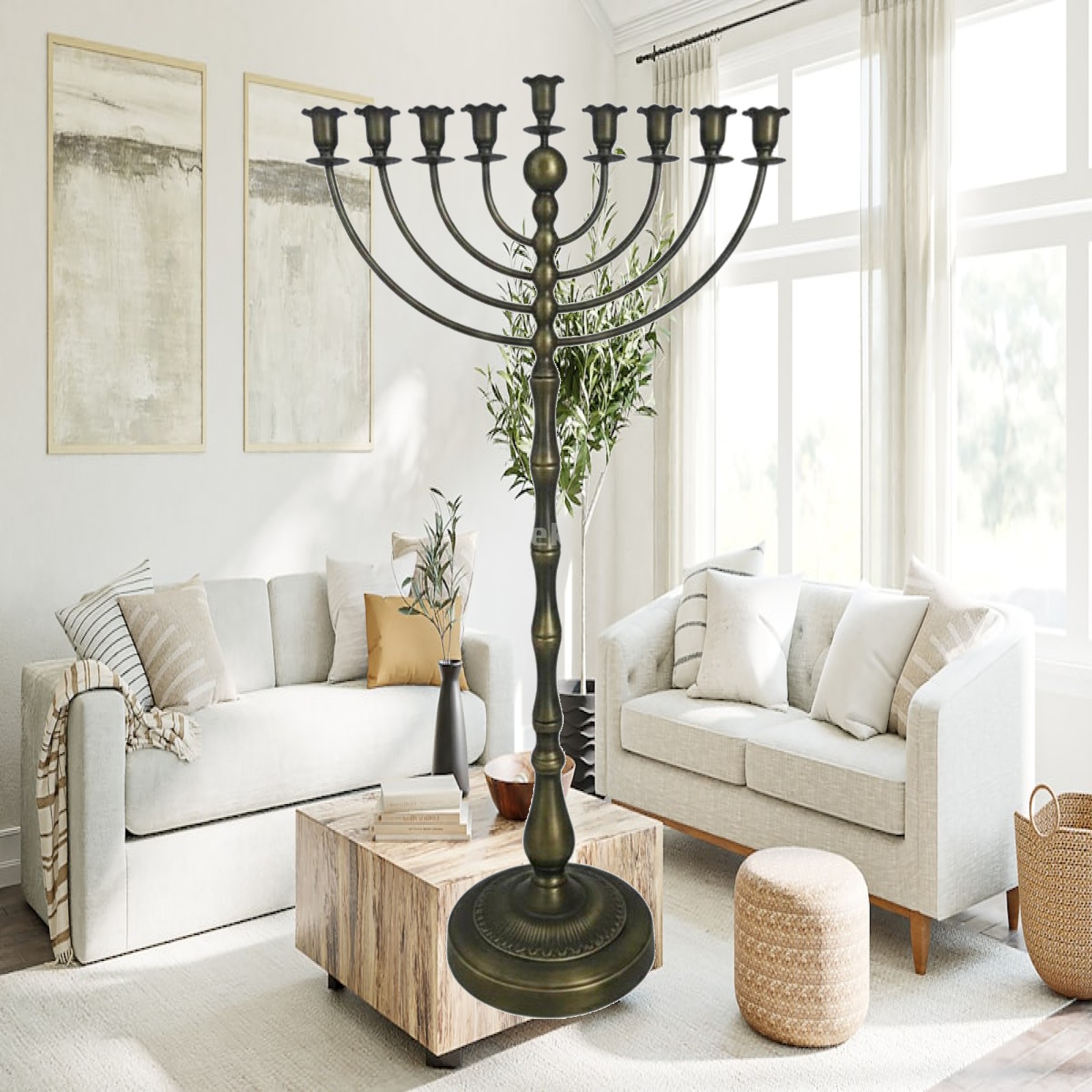 Candle Holder Decor - Tall Bronze Candelabra Floor Stand Candle