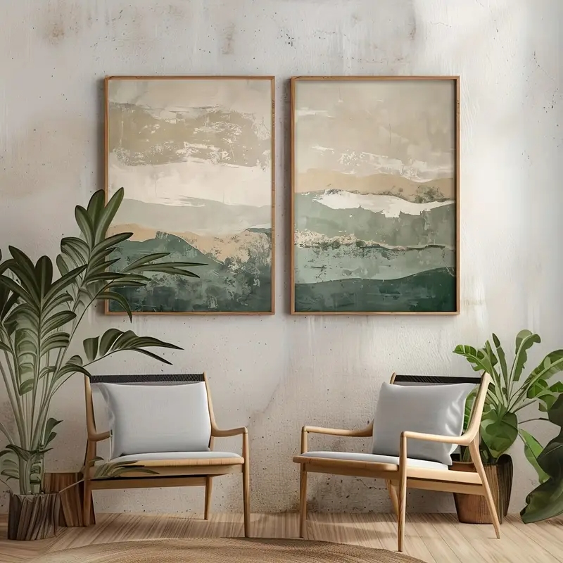 2pcs/set Wabi Sabi Abstract Ge - Abstract Canvas Set recension och pris