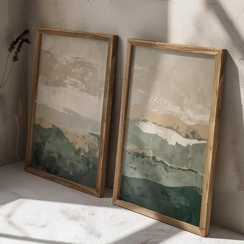 2pcs/set Wabi Sabi Abstract Ge - Abstract Canvas Set recension och pris