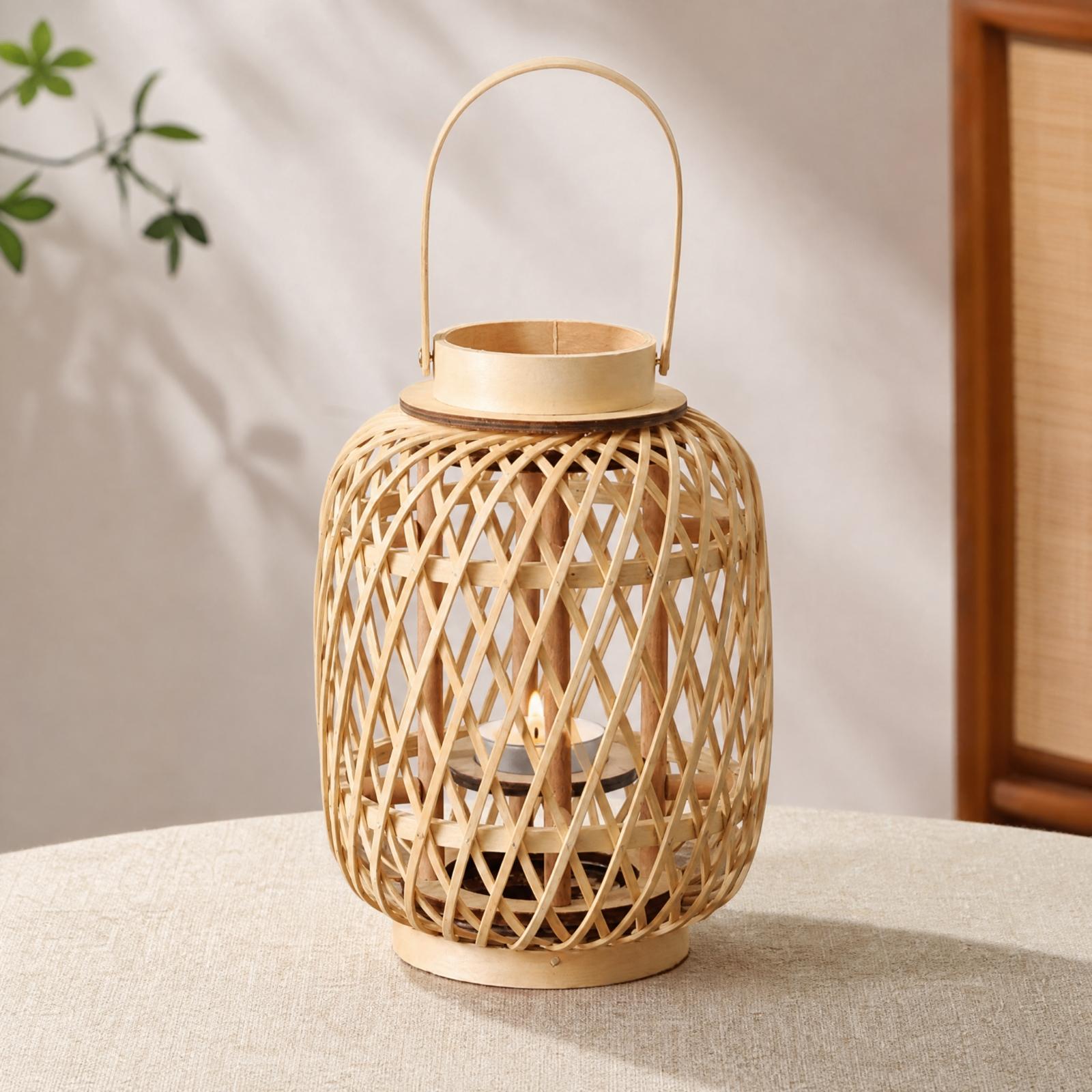 Bamboo Candle Lantern Holder H - Candle Holder Decor recension och pris