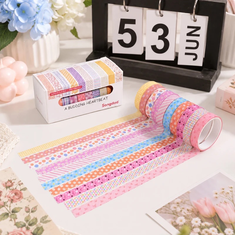 10 Rolls Floral Pastel Washi T - Wall Sticker recension och pris