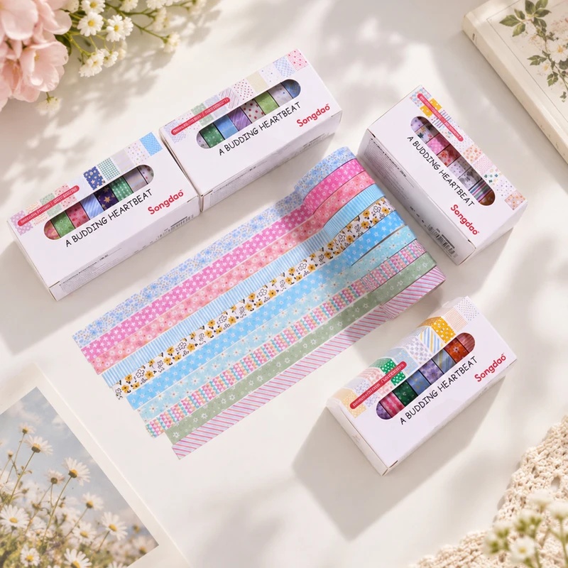 10 Rolls Floral Pastel Washi T - Wall Sticker recension och pris