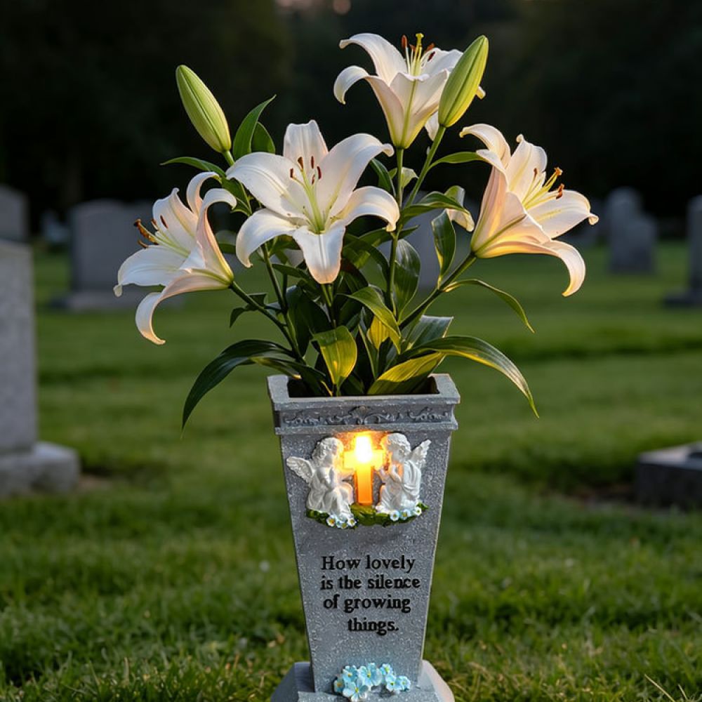 Resin Solar Cross Cemetery Vas - Vase Decor recension och pris