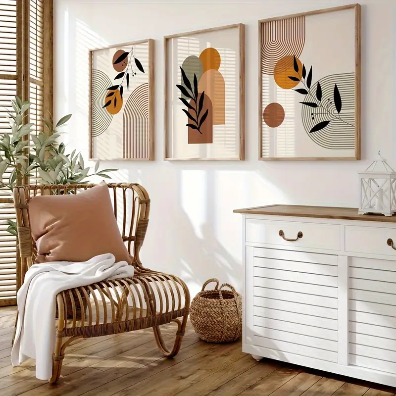 3pcs Bohemian-style Plant Geom - Abstract Canvas Set recension och pris
