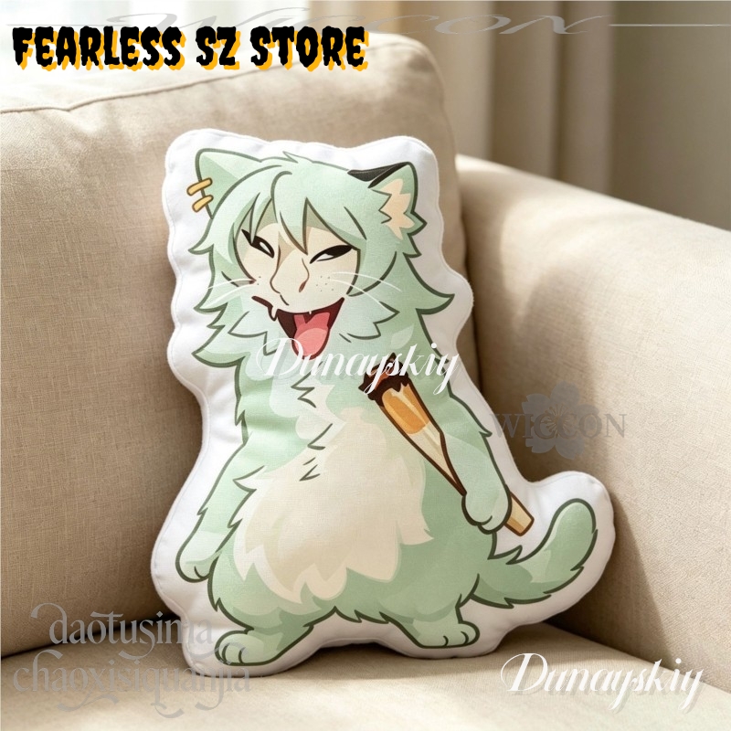 Chainsmoker Cat Q Version Doll - Throw Pillow recension och pris